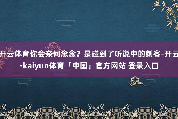 开云体育你会奈何念念？是碰到了听说中的刺客-开云·kaiyun体育「中国」官方网站 登录入口