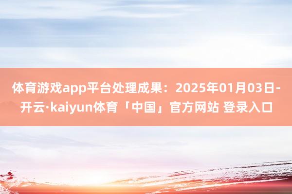 体育游戏app平台处理成果:2025年01月03日-开云·kaiyun体育「中国」官方网站 登录入口